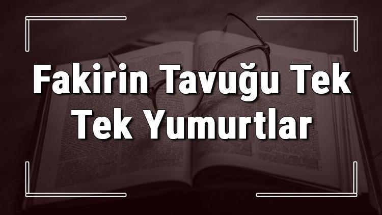 Fakirin Tavuğu Tek Tek Yumurtlar atasözünün anlamı ve örnek cümle içinde kullanımı (TDK)