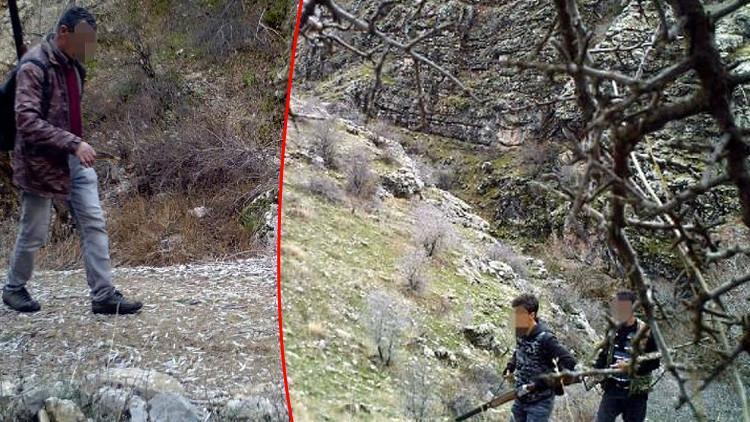 Sayıları artan yaban keçilerinin peşine düşen avcılar, fotokapana yakalandı