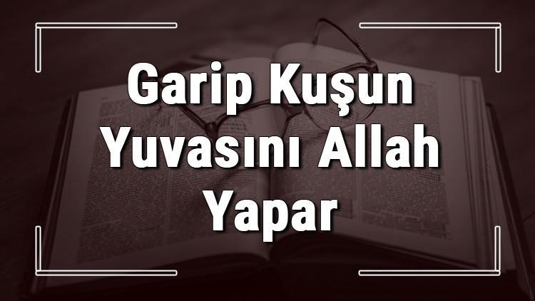 Garip Kuşun Yuvasını Allah Yapar atasözünün anlamı ve örnek cümle içinde kullanımı (TDK)