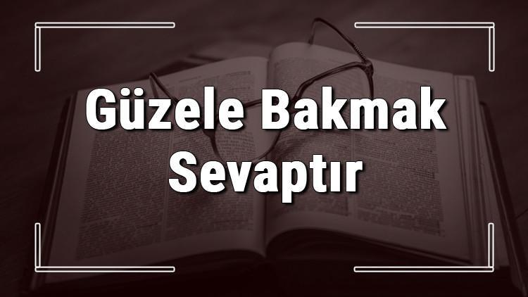Güzele Bakmak Sevaptır atasözünün anlamı ve örnek cümle içinde kullanımı (TDK)