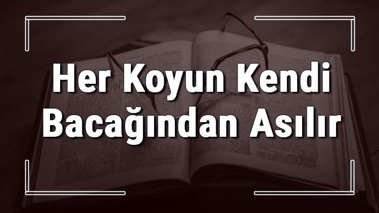 Her Koyun Kendi Bacağından Asılır atasözünün anlamı ve örnek cümle içinde kullanımı (TDK)