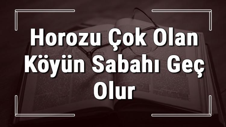 Horozu Çok Olan Köyün Sabahı Geç Olur atasözünün anlamı ve örnek cümle içinde kullanımı (TDK)