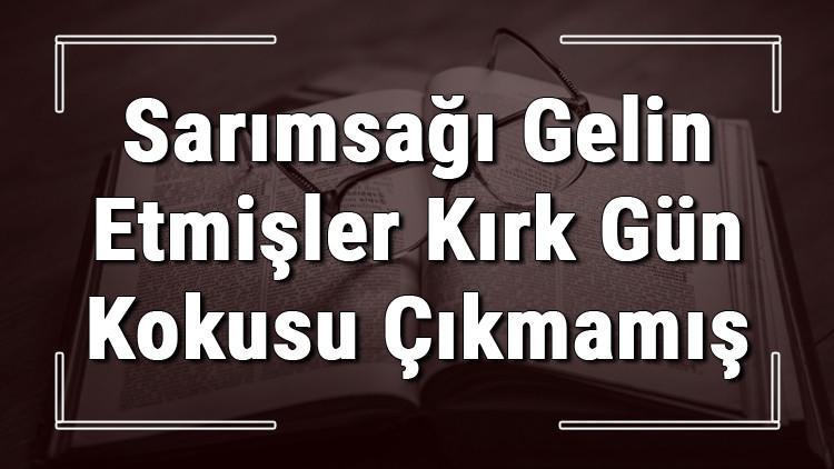 Sarımsağı Gelin Etmişler Kırk Gün Kokusu Çıkmamış atasözünün anlamı ve örnek cümle içinde kullanımı (TDK)