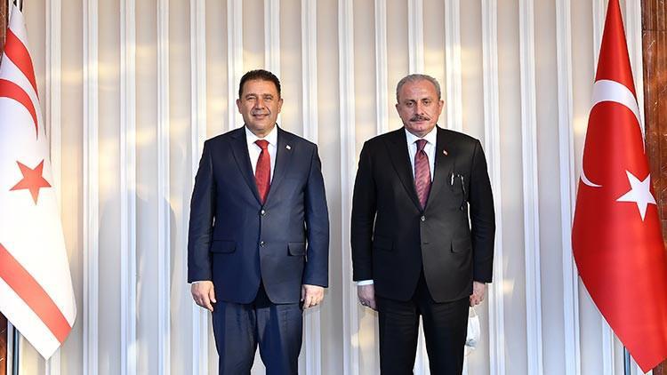 TBMM Başkanı Şentop ile KKTC Başbakanı Saner bir araya geldi