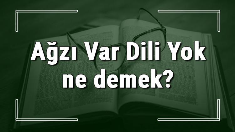 agzi var dili yok ne demek agzi var dili yok deyiminin anlami ve cumle icinde ornek kullanimi tdk