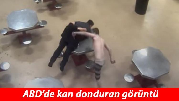 ABD'de inanılmaz görüntüler: Mahkumlar gardiyanı böyle dövdü!