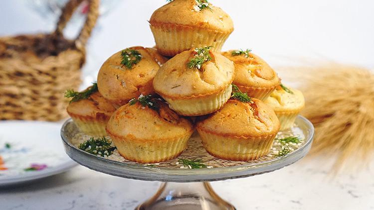 Tadı tuzu yerinde: Dereotlu peynirli tuzlu muffin