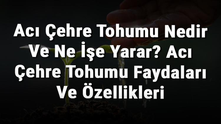 Acı Çehre Tohumu Nedir Ve Ne İşe Yarar? Acı Çehre Tohumu Faydaları Ve Özellikleri