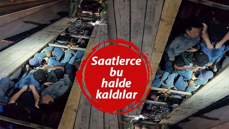 Meksika sınırında insanlık dramı! Göçmenleri TIR'ın gizli bölmesine böyle gizlemişler!