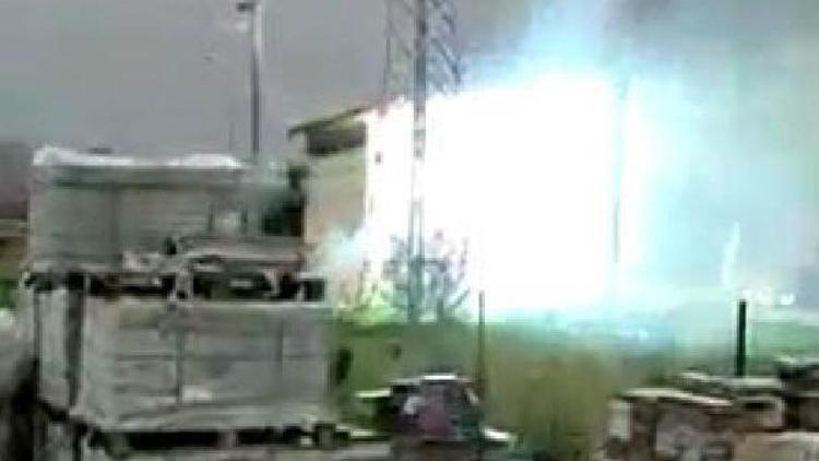 Trafo patladı, 2 ilçe elektriksiz kaldı! İşte patlama anı...