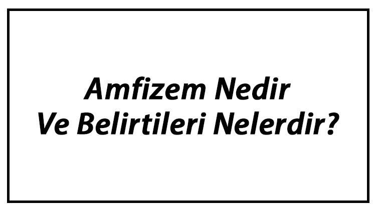 Amfizem Nedir Ve Belirtileri Nelerdir? Amfizem Nedenleri Ve Tedavisi