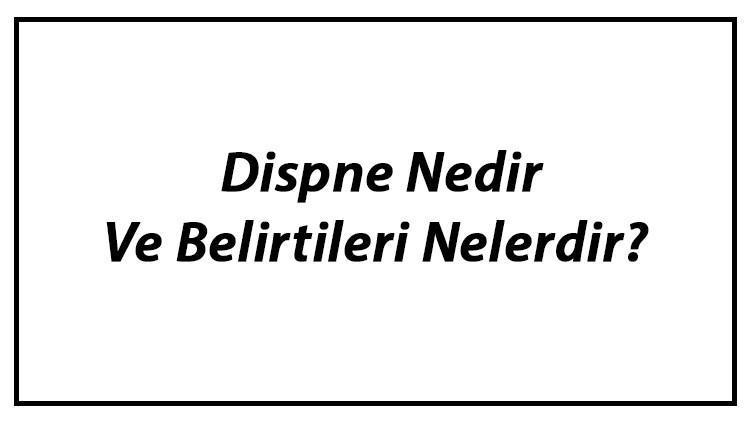 Dispne Nedir Ve Belirtileri Nelerdir? Dispne Nedenleri Ve Tedavisi Hakkında Bilgi
