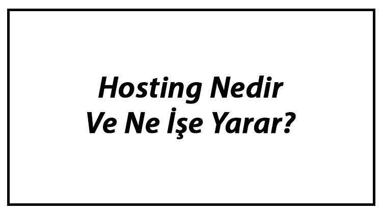 Hosting Nedir Ve Ne İşe Yarar? Web Hosting Alırken Dikkat Edilecekler