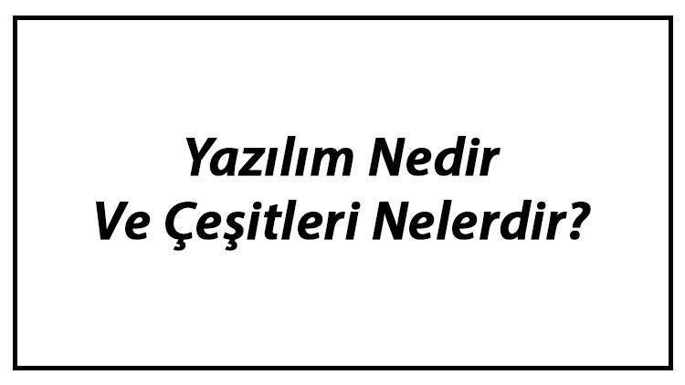 Yazılım Nedir Ve Çeşitleri Nelerdir? Yazılım Nasıl Yapılır Kodlama Hakkında Bilgi