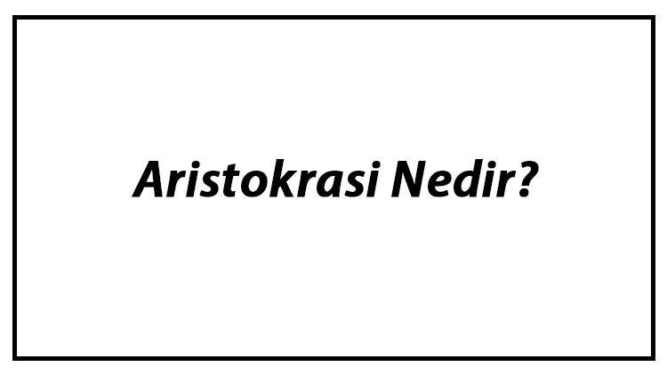Aristokrasi Nedir? Aristokrasi Tarihi Ve Özellikleri Hakkında Bilgi