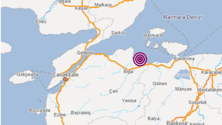 Son dakika... Çanakkale'de 4 büyüklüğünde deprem
