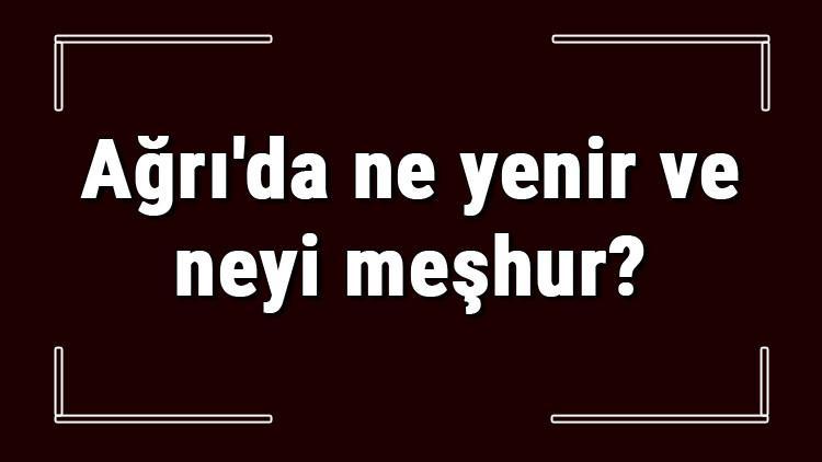 Ağrı yemekleri - Ağrı'da ne yenir ve neyi meşhur? Ağrı mutfağı yemeklerinin isimleri ve listesi