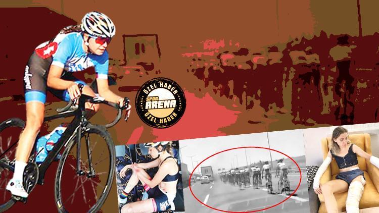 Son Dakika: Bisiklet yarışında ölüme davetiye! Milli sporcu Kübra Bektaş’ın korku dolu anları...