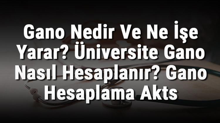 Gano Nedir Ve Ne İşe Yarar? Üniversite Gano Nasıl Hesaplanır? Gano Hesaplama Akts