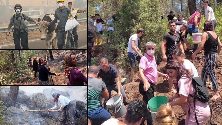 Ciğerlerimiz yanıyor... Görevliler ve halk ele ele verdi, Türkiye yangınlara karşı tek yürek oldu