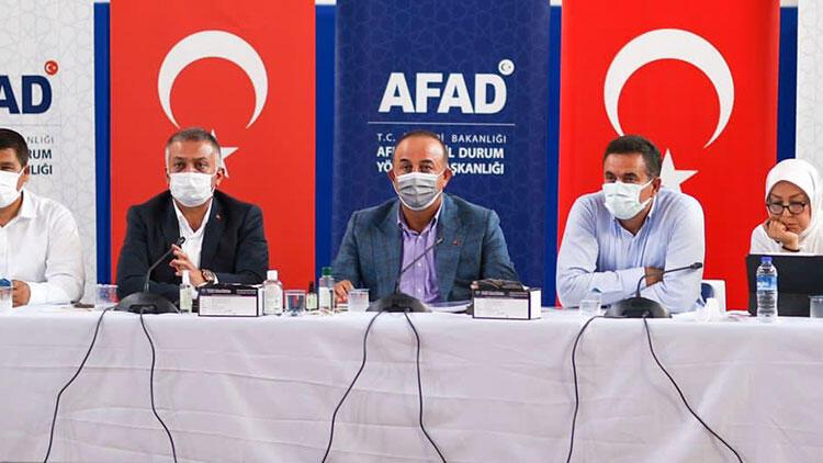 Bakan Çavuşoğlu, Manavgat'ta AFAD Koordinasyon Toplantısı'na katıldı