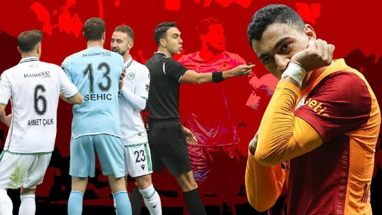 Hürriyet: Galatasaray - Konyaspor maçına damga vuran pozisyon Futbolcular çılgına döndü, sosyal medya ikiye bölündü