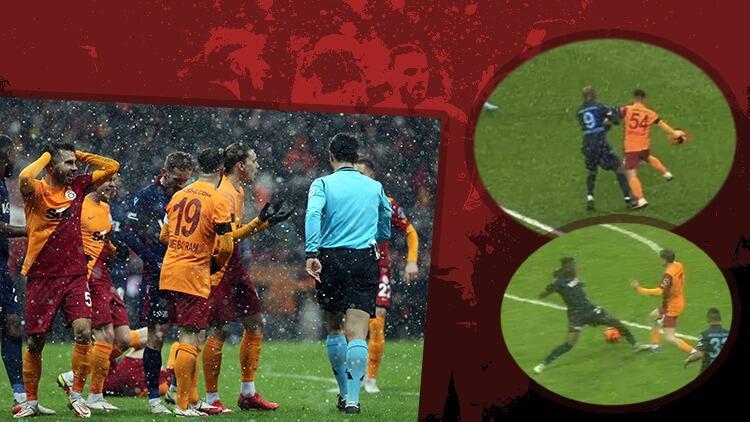 Son Dakika: Galatasaray-Trabzonspor maçında büyük tartışma Benzer pozisyonlar, 2 farklı karar ve taraftarlardan tepki...