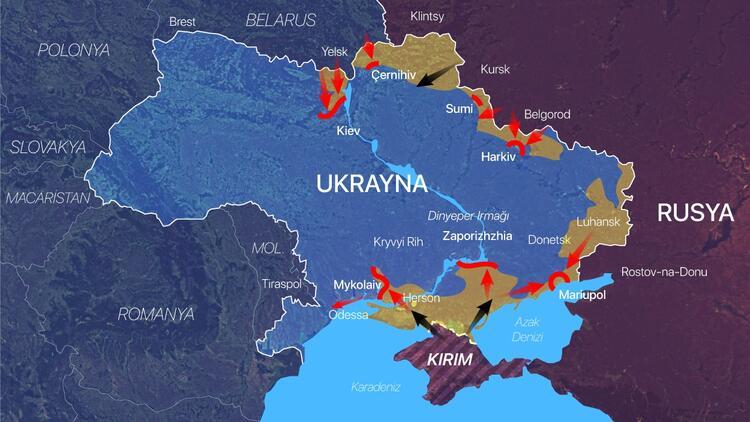 Haritalarla Rusya Ukrayna savaşının 9uncu günü... Nükleer santraldeki yangın korkuttu: Eğer bir patlama olursa...