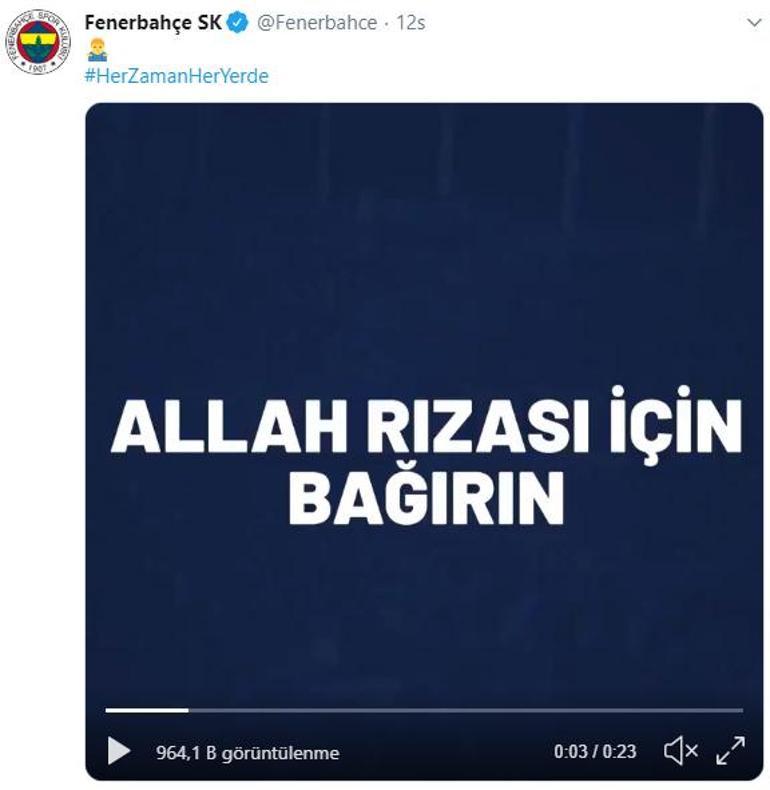 Fenerbahçe'den Galatasaray'a gönderme: Beyler Allah rızası için bağırın!