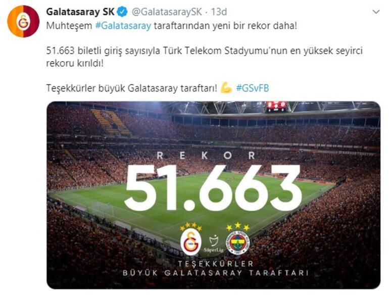 Galatasaray - Fenerbahçe derbisinde seyirci rekoru kırıldı