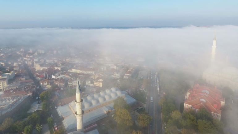 Sisin örttüğü Selimiye'nin görüntüsü büyüledi