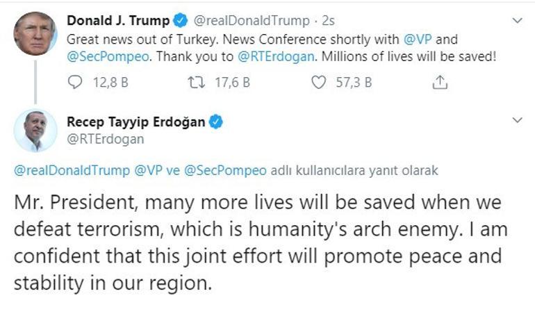 Erdoğandan Trumpa cevap: Terörü yendiğimizde daha fazla hayat kurtulacak