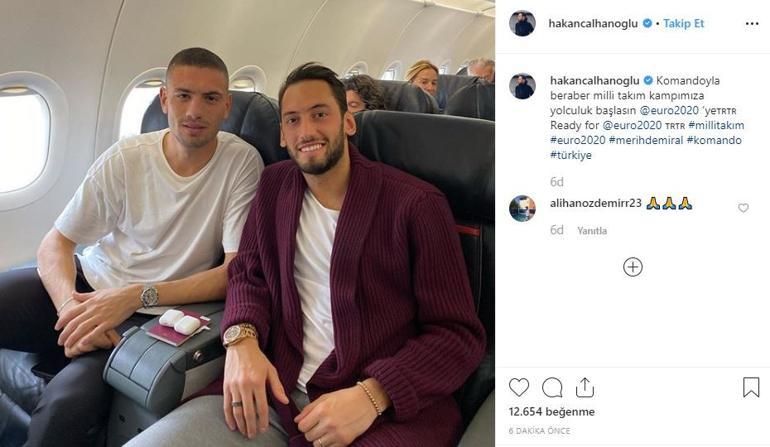 Hakan Çalhanoğlu'ndan Merih Demiral'a; 'Komando!'