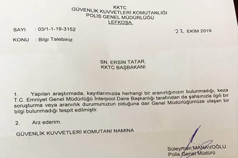 Tatar’a Interpol’den ‘temiz’ belgesi