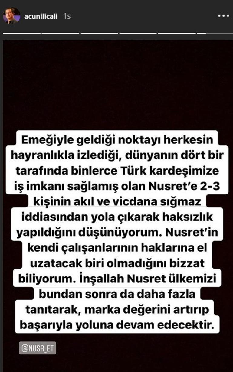 Acun Ilıcalıdan Nusret Gökçeye destek