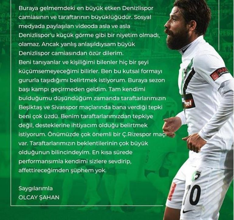 Olcay Şahan Denizlispor topluluğundan özür diledi