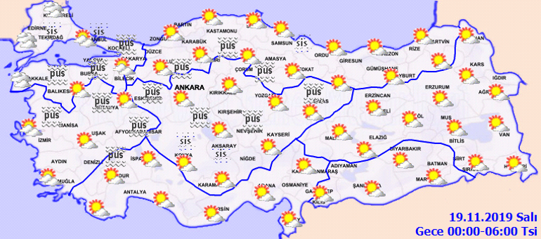 Yarin Hava Nasil Olacak Yagmur Yagacak Mi 19 Kasim Sali Turkiye Geneli Hava Durumu