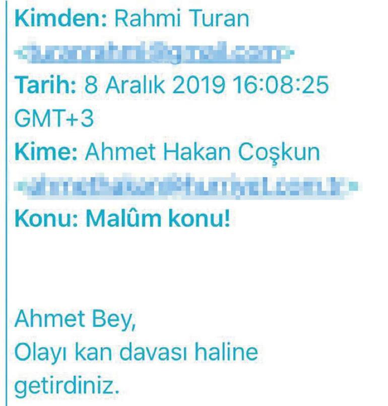 Beni tehdit eden Rahmi Turan’a sesleniyorum... Demek Tan’da yaptıklarını bana da yapacaksın ha