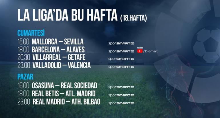 La Liga'da 18. haftada 8 maç naklen D-Smart ve D-Smart Go'da!