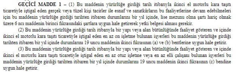 İkinci el otomobil ticaretiyle ilgilenenler dikkat! Süre 9 ay uzatıldı