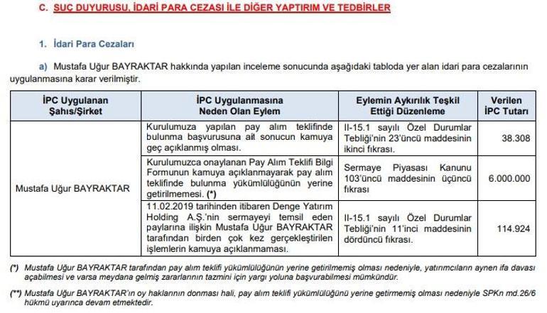 SPK'dan tarihi ceza! Şaşmaz sattı, Bayraktar ceza aldı