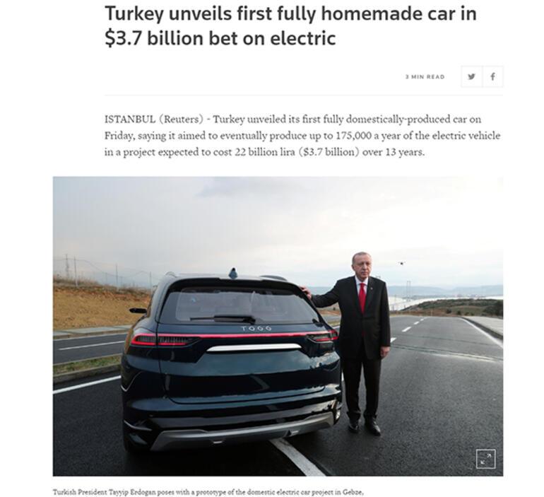 Dış basın yerli otomobili konuşuyor: Erdoğan, Teslaya meydan okumayı umuyor