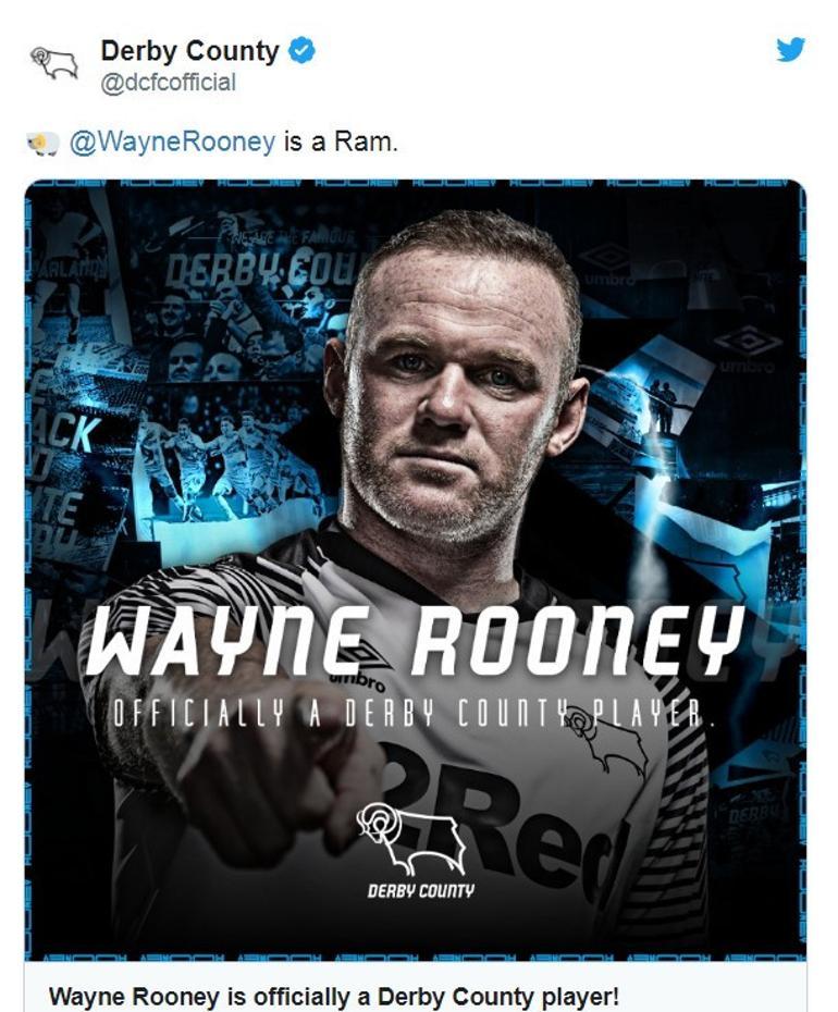 Wayne Rooney Derby County'ye transfer oldu