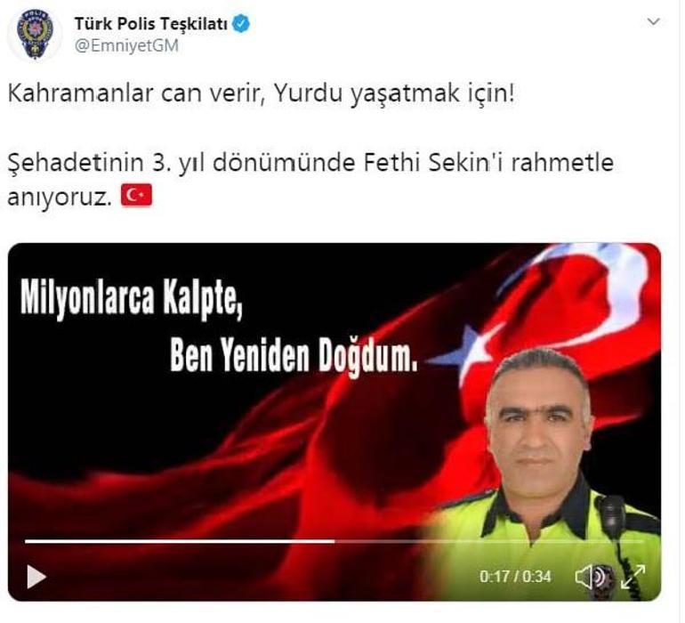 EGMden Fethi Sekin paylaşımı: Kahramanlar can verir, Yurdu yaşatmak için
