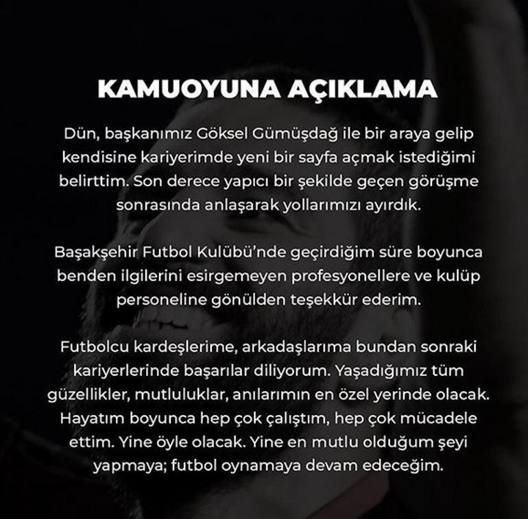 Son Dakika! Arda Turan'dan Başakşehir'e veda paylaşımı