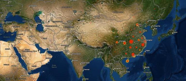 Korkutan harita! İşte koronavirüsünün görüldüğü ve riskli olan yerler