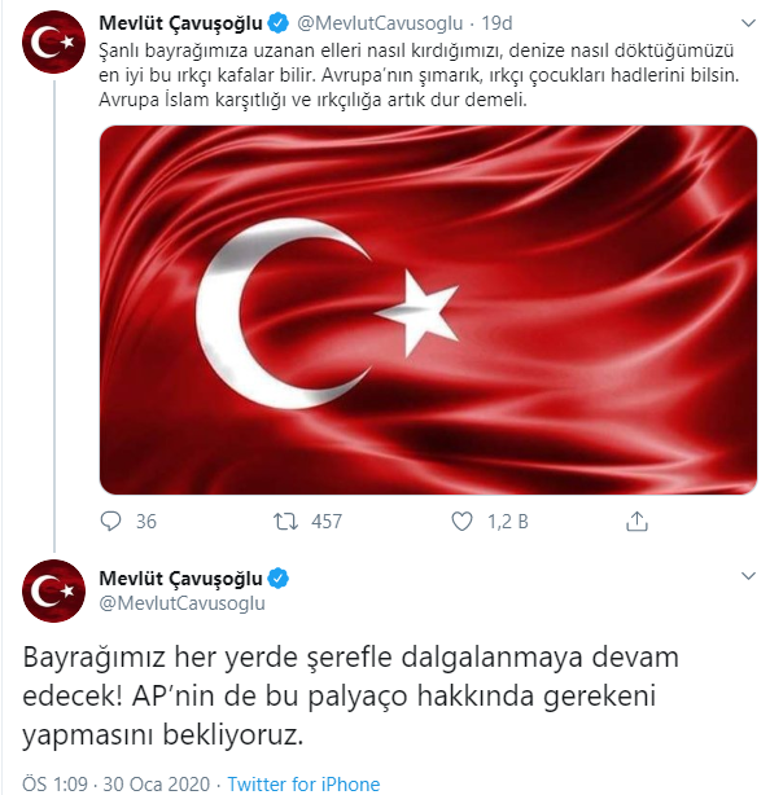 Son dakika haberler... Bakan Çavuşoğlundan Türk Bayrağını yırtan Yunan vekile tepki