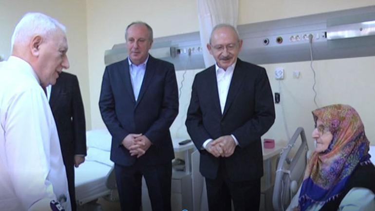 Kılıçdaroğlu, Muharrem İncenin annesini hastanede ziyaret etti