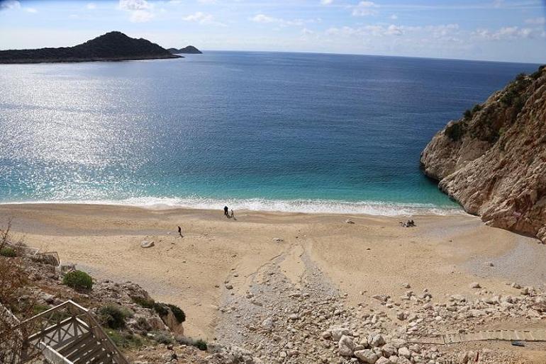 Kaş'ta şubat ayında deniz keyfi