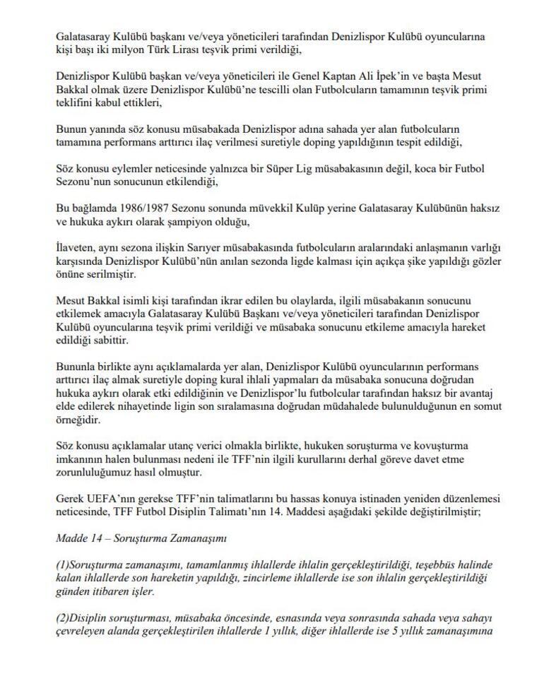 Son Dakika | Beşiktaş, Mesut Bakkal'ın açıklamaları sonrası TFF'den 1986-1987 şampiyonluğunu istedi